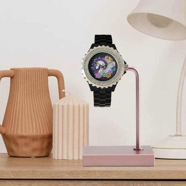 Reloj De Pulsera Pegasus Floral Negro (Subido por el creador)