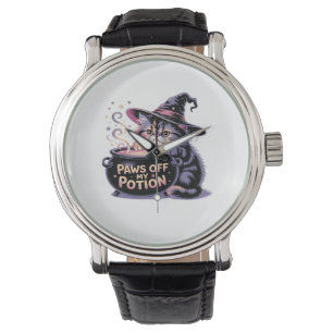 Reloj De Pulsera Pelea fuera de mi poción, Kawaii Halloween Gato Cl
