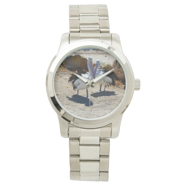 Reloj De Pulsera Pelícanos Enamorados,_ (Anverso)