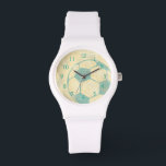 Reloj De Pulsera Pelota de fútbol azul Pastel por Chariklia Zarris<br><div class="desc">Muestra tu amor por el pasatiempo favorito del mundo con esta gran estampación de una pelota de fútbol de Chariklia Zarris. El azul pastel y el sombreado le dan a la pieza un aire de movimiento, como si la bola acabara de patear y se estuviera rodando. Compra una copia hoy...</div>