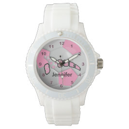 Reloj De Pulsera Pelota de fútbol rosa personalizada