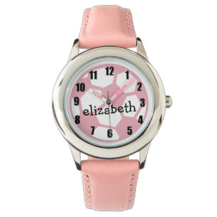 Reloj De Pulsera Pelota rosa de fútbol