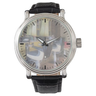 Reloj De Pulsera Peluquería de caballeros de la pequeña ciudad