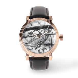 Reloj De Pulsera Pencilra de la antigua pasarela Monocromo