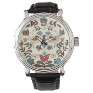 Reloj De Pulsera Pennsylvania Dutch Amish Hex Rótulo Bird Americana