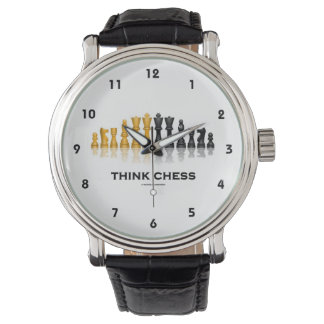 Reloj De Pulsera Pensar en el ajedrez Reflexivo de ajedrez