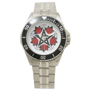 Reloj De Pulsera Pentagram con rosas rojas