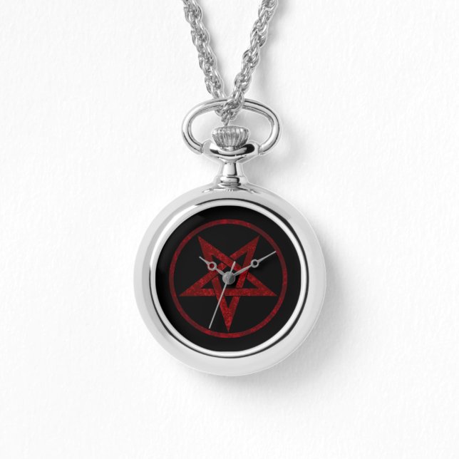 Reloj De Pulsera Pentagram del diablo Rojo (Anverso)