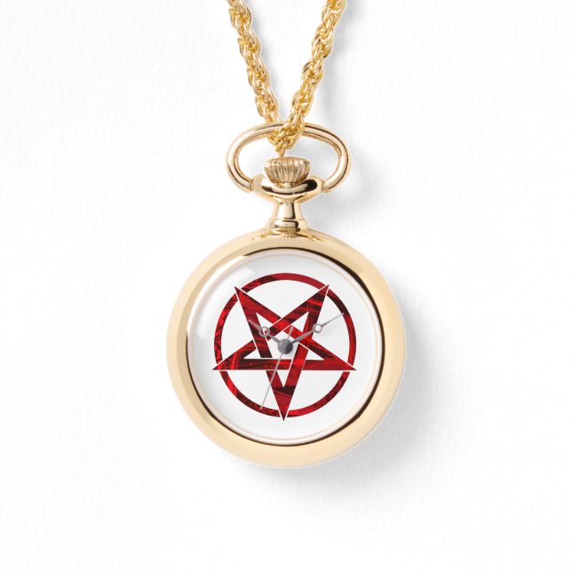 Reloj De Pulsera Pentagram del diablo Rojo (Anverso)
