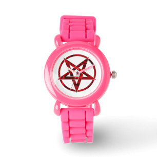 Reloj De Pulsera Pentagrama del Diablo Rojo