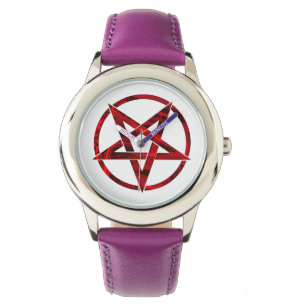 Reloj De Pulsera Pentagrama del Diablo Rojo