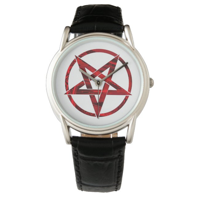 Reloj De Pulsera Pentagrama del Diablo Rojo (Anverso)