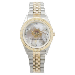 Reloj De Pulsera Peones Blancos Flores Con Polen Personalizado