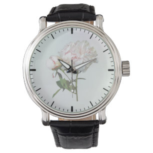 Reloj De Pulsera Peonía rosa pálido y capullo