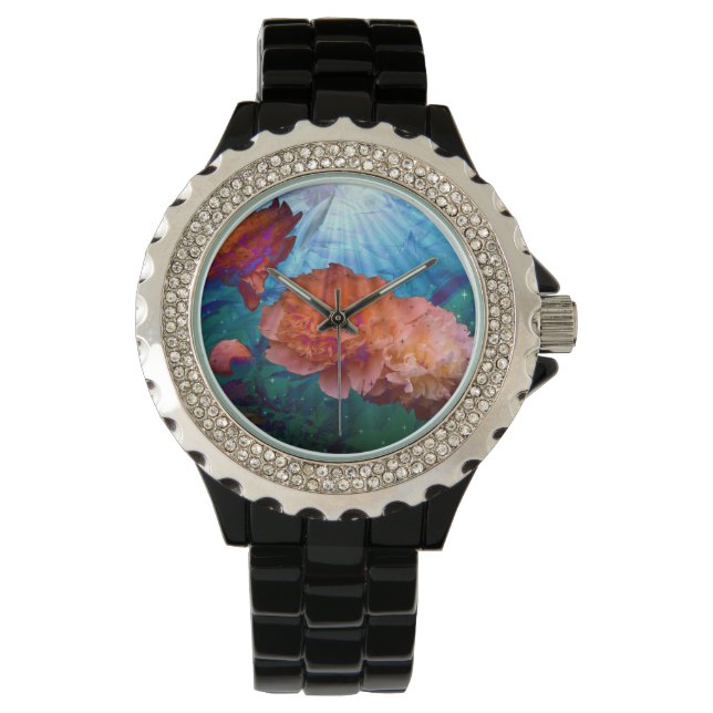 Reloj De Pulsera Peonies Under Water (Anverso)