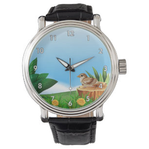 Reloj De Pulsera Pequeña pájaro en un campo