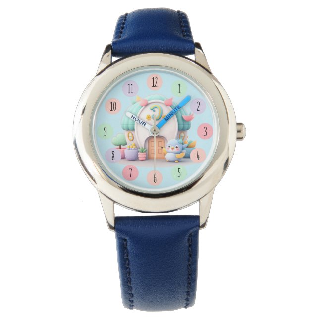 Reloj De Pulsera Pequeña y pequeña casa con pequeño dragón y niño c (Anverso)