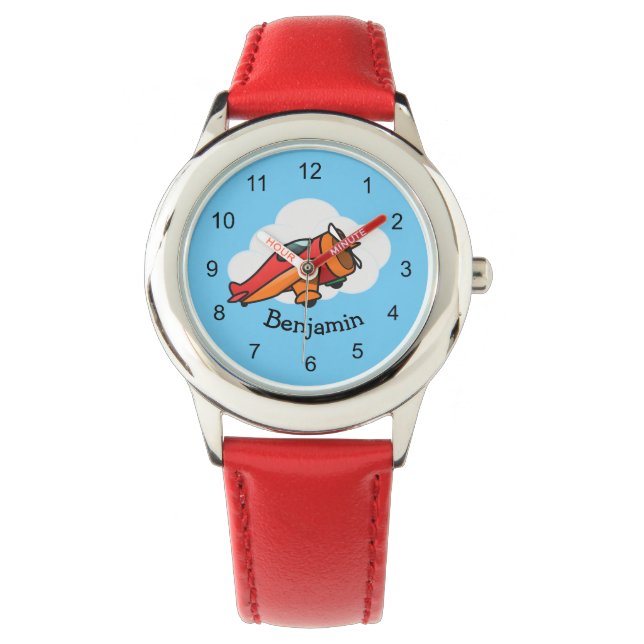 Reloj De Pulsera Pequeño avión rojo que diseña vigilancia infantil (Anverso)