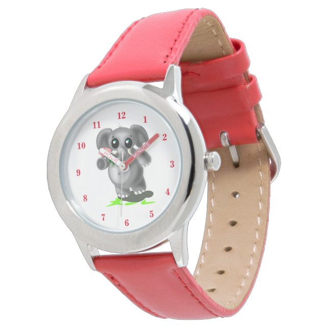 Reloj De Pulsera Pequeño elefante lindo - rojo (Angular)