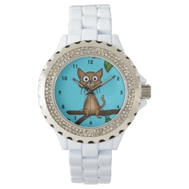Reloj De Pulsera Pequeño gato marrón (Anverso)