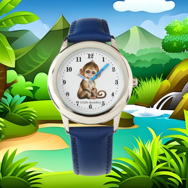 Reloj De Pulsera pequeño mono genial añadir texto (Subido por el creador)