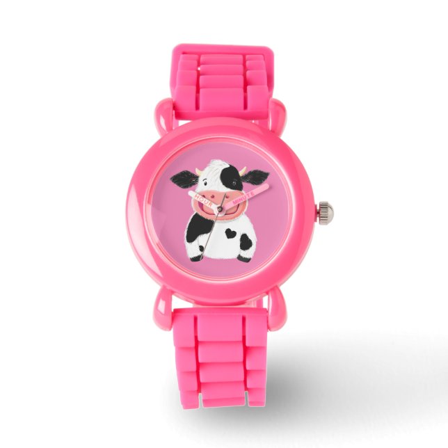 Reloj De Pulsera Pequeño y feliz Holstein Dairy Cow (Anverso)