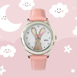 Reloj De Pulsera Pequeños Chicas Conejo Conejo Rosa Niños Animales<br><div class="desc">Cuto,  chicas,  floral,  conejo conejito,  reloj acuático animal de bosque. Girly,  perfecto para los niños. Personalízalo con el nombre de su hijo.</div>
