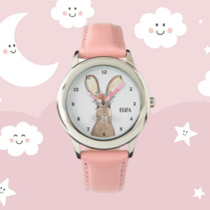Reloj De Pulsera Pequeños Chicas Conejo Conejo Rosa Niños Animales