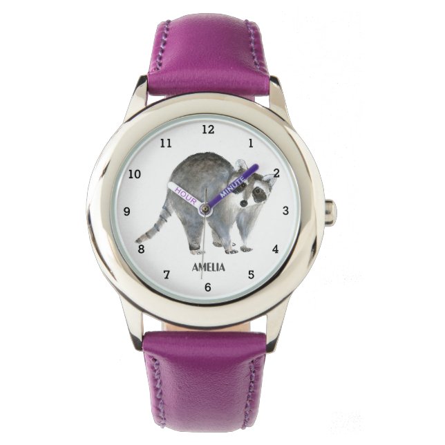 Reloj De Pulsera Pequeños Chicas Raccoon Animal Kids Wildlife Woodl (Anverso)