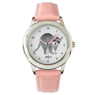 Reloj De Pulsera Pequeños Chicas Raccoon Animal Kids Wildlife Woodl