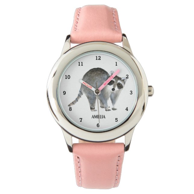 Reloj De Pulsera Pequeños Chicas Raccoon Animal Kids Wildlife Woodl (Anverso)