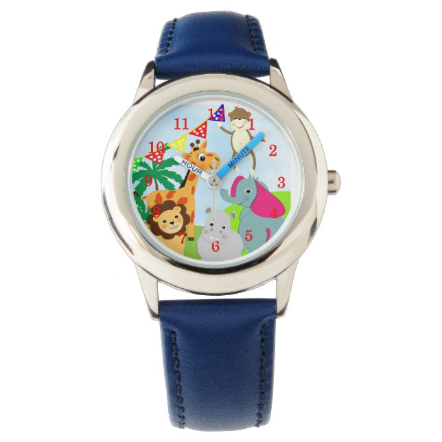 Reloj De Pulsera Pequeños niños Personalizados Jungle Animales dive (Anverso)
