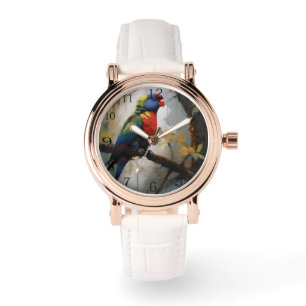 Reloj De Pulsera Perca colorida: Un lucioperca arcoiris en el árbol