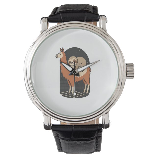 Reloj De Pulsera Perezoso montando Llama (Anverso)