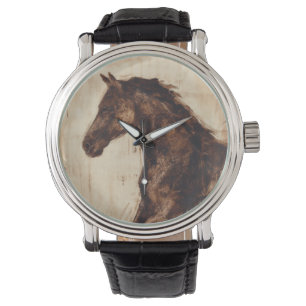 Reloj De Pulsera Perfil del caballo salvaje de Brown