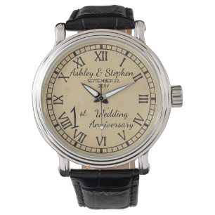 Reloj De Pulsera Periódico ruso mira el primer aniversario Boda