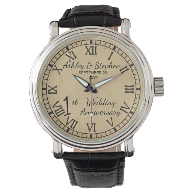 Reloj De Pulsera Periódico ruso mira el primer aniversario Boda (Anverso)