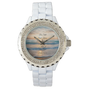 Reloj De Pulsera "Permanecer Y Saber Que Soy Dios" Amanecer