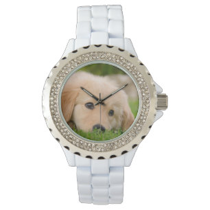 Reloj De Pulsera Perrito lindo del golden retriever que soña al