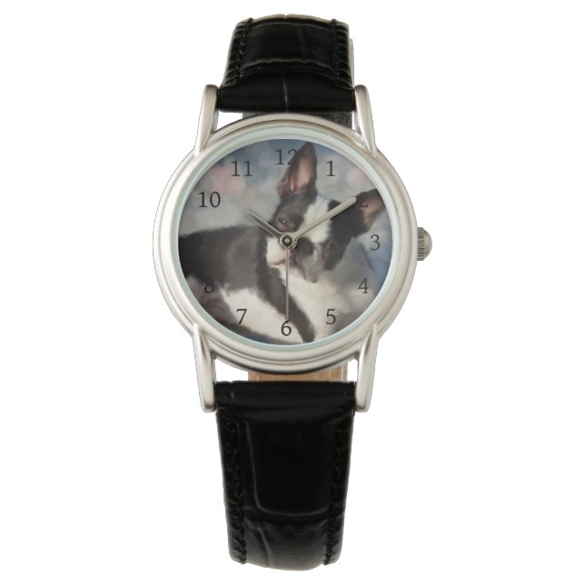 Reloj De Pulsera perro 150 Boston Terrier (Anverso)
