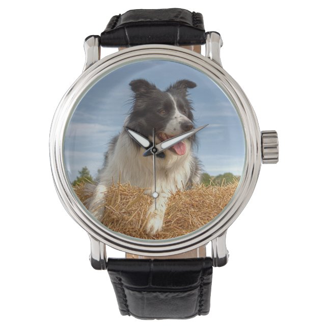 Reloj De Pulsera Perro adorable Border Collie (Anverso)