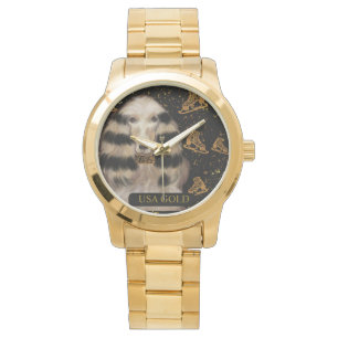 RELOJ DE PULSERA PERRO AFGANO ORO 