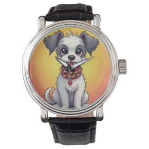 Reloj De Pulsera Perro animado lindo con collar
