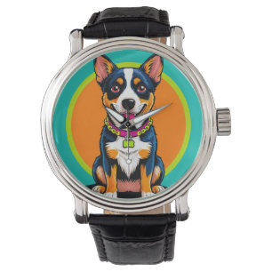 Reloj De Pulsera Perro animado lindo con cuello
