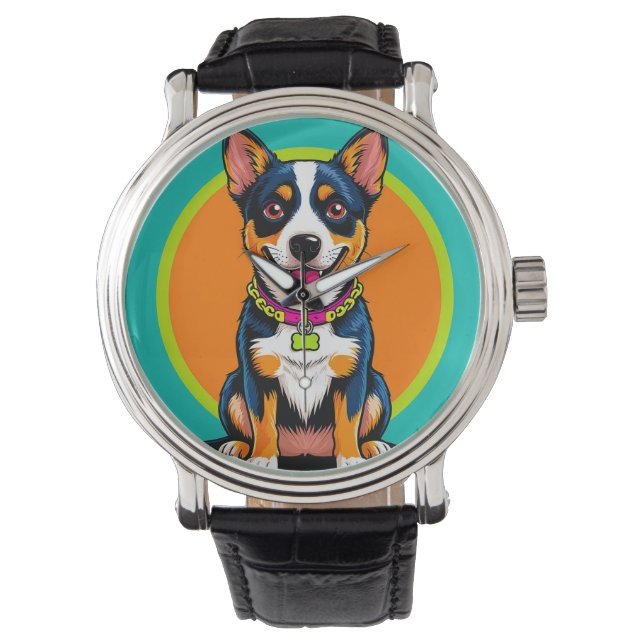 Reloj De Pulsera Perro animado lindo con cuello (Anverso)