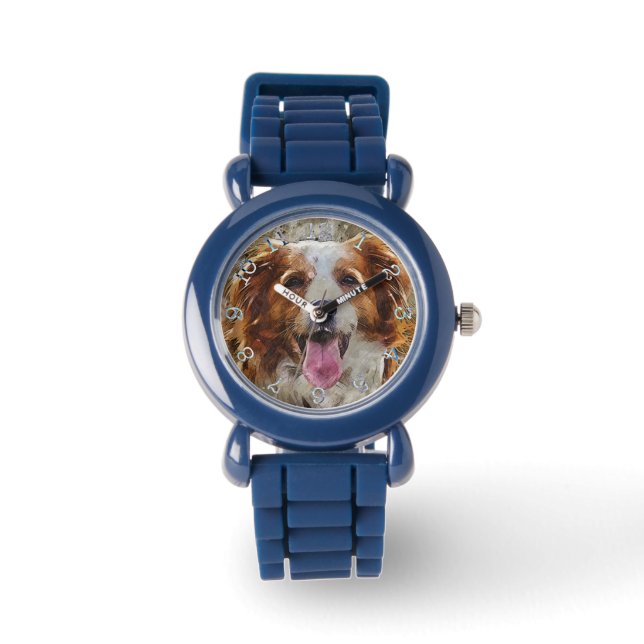 Reloj De Pulsera Perro - Bezal con números negros Observar (Anverso)