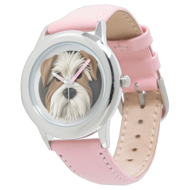 Reloj De Pulsera Perro Biewer Terrier Inspirado en 3D (Angular)