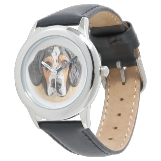 Reloj De Pulsera Perro Bluetick Coonhound Inspirado en 3D (Angular)