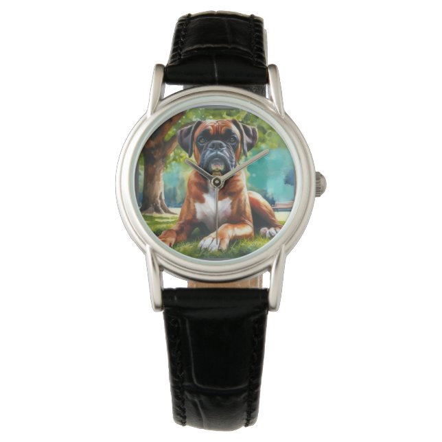 Reloj De Pulsera Perro Boxer 🐾 Saltos de malla y mareas de cola (Anverso)