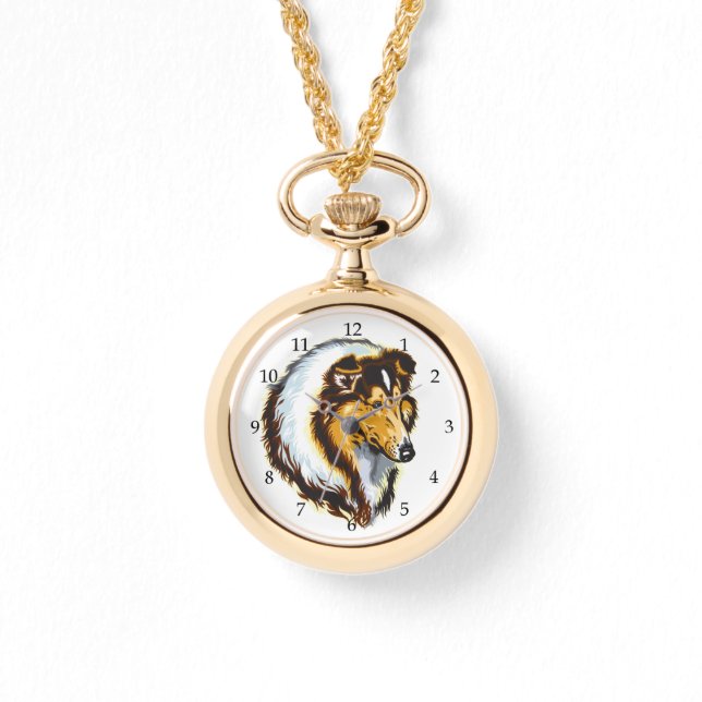 Reloj De Pulsera perro collie (Anverso)